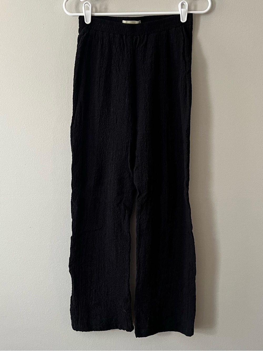 Salty Weekend Women’s Black Wide-Leg Textured Pants Size Small